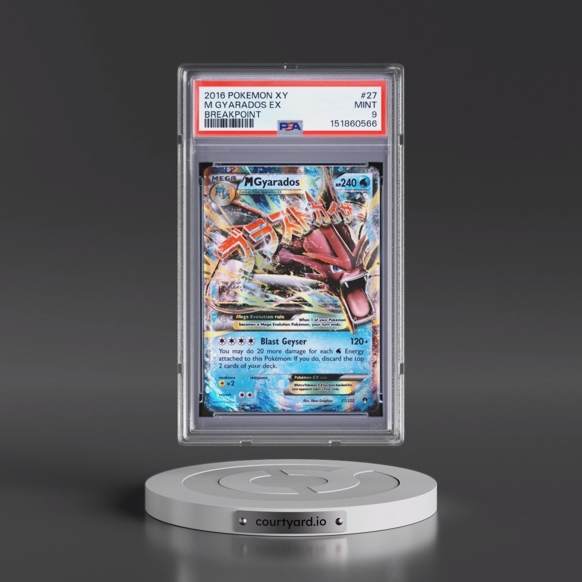 2016 Pokémon XY Breakpoint #27 M Gyarados EX - Holo (PSA 9 MINT)