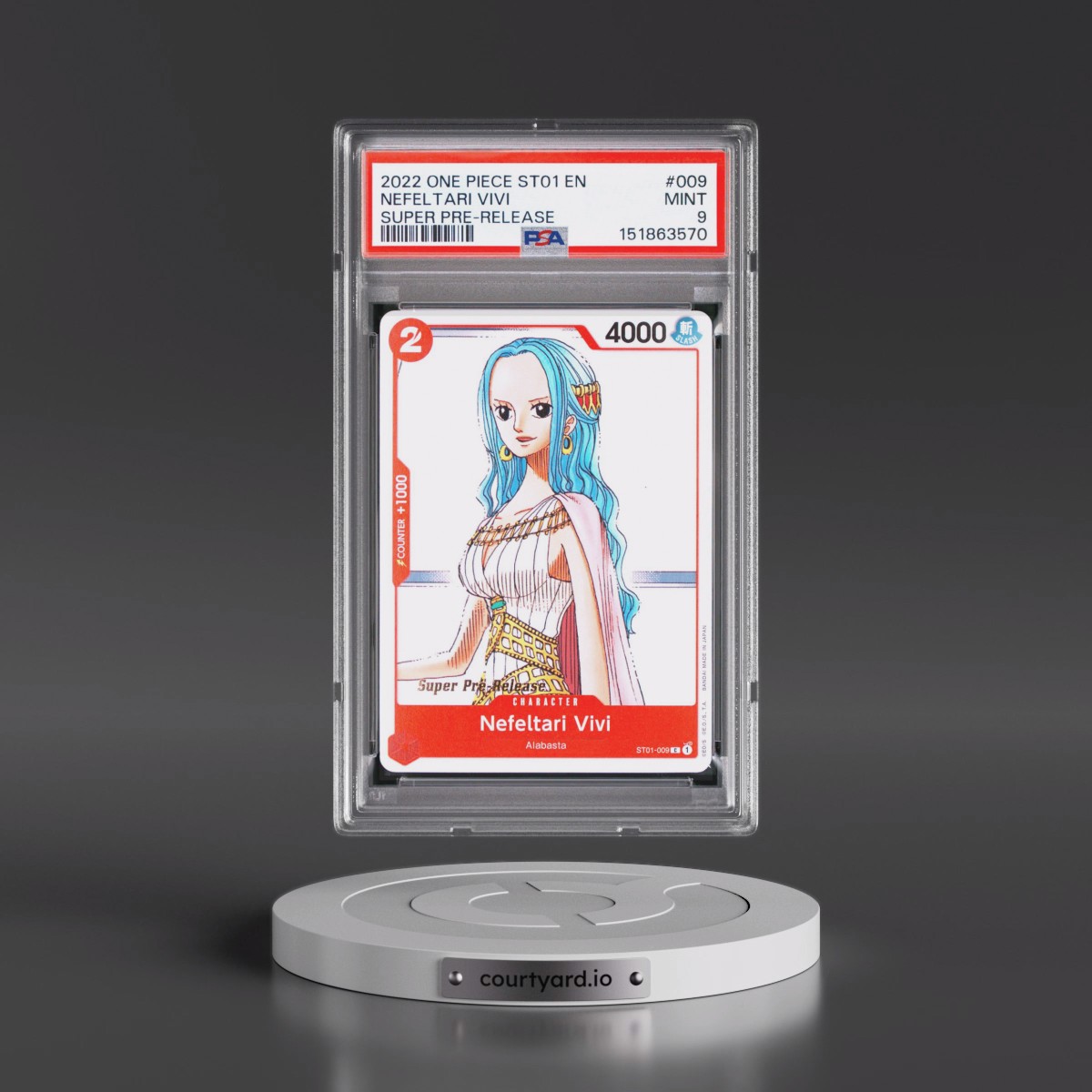 2022 One Piece Starter Deck ST01-Straw Hat Crew #009 Nefeltari Vivi - Super Pre-Release (PSA 9 MINT)