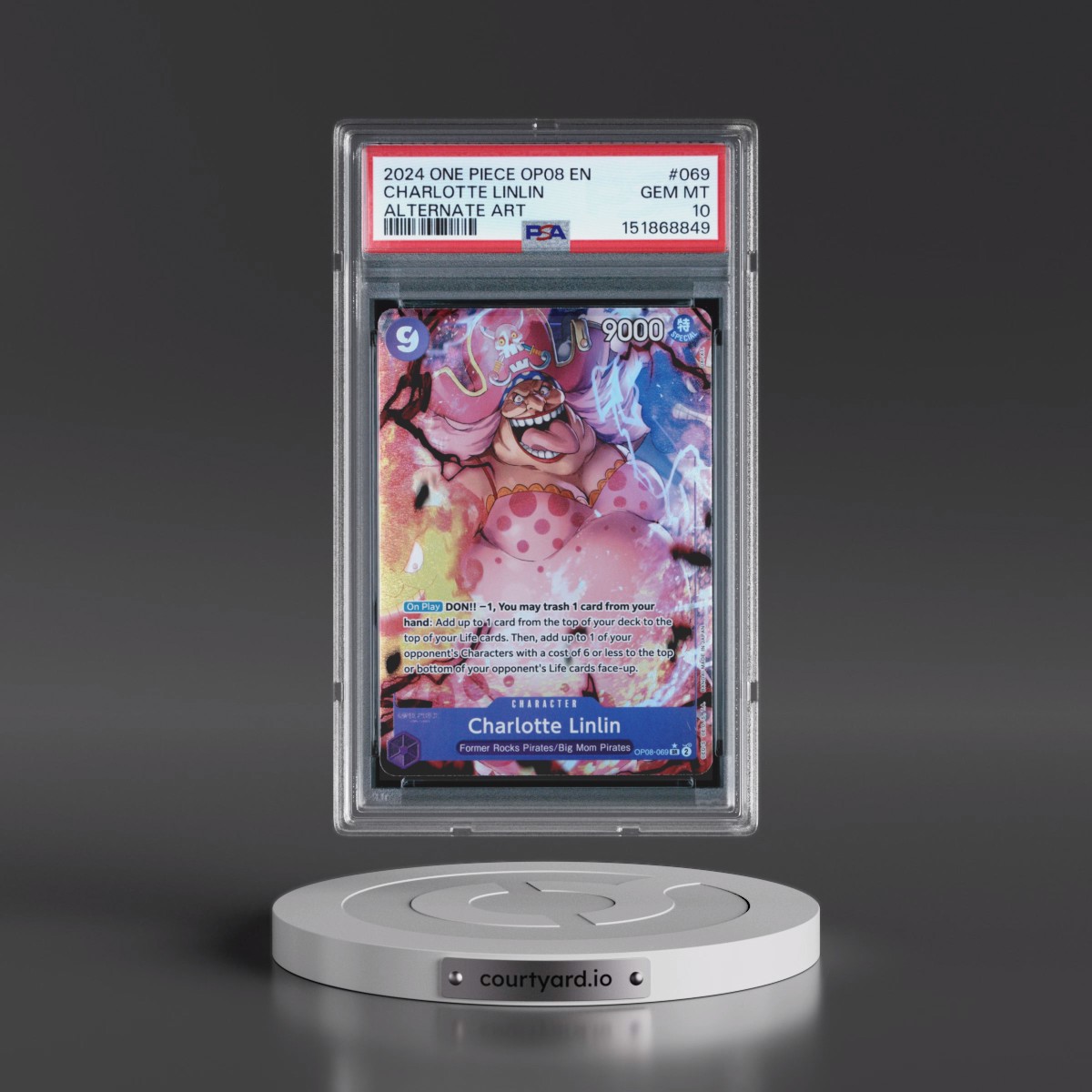 2024 One Piece OP08-Two Legends #069 Charlotte Linlin - Alternate Art (PSA 10 GEM MINT)
