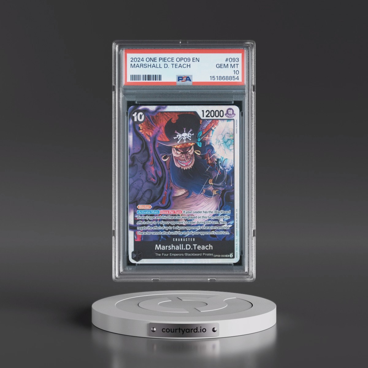 2024 One Piece OP09-Emperors in the New World #093 Marshall D. Teach (PSA 10 GEM MINT)