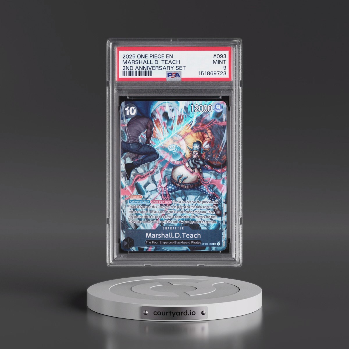 2025 One Piece English Version 2nd Anniversary Set #093 Marshall D. Teach (PSA 9 MINT)