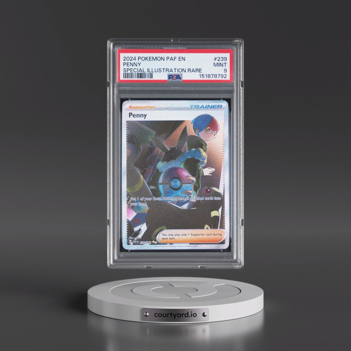 2024 Pokémon Paf EN-Paldean Fates #239 Penny - Special Illustration Rare (PSA 9 MINT)