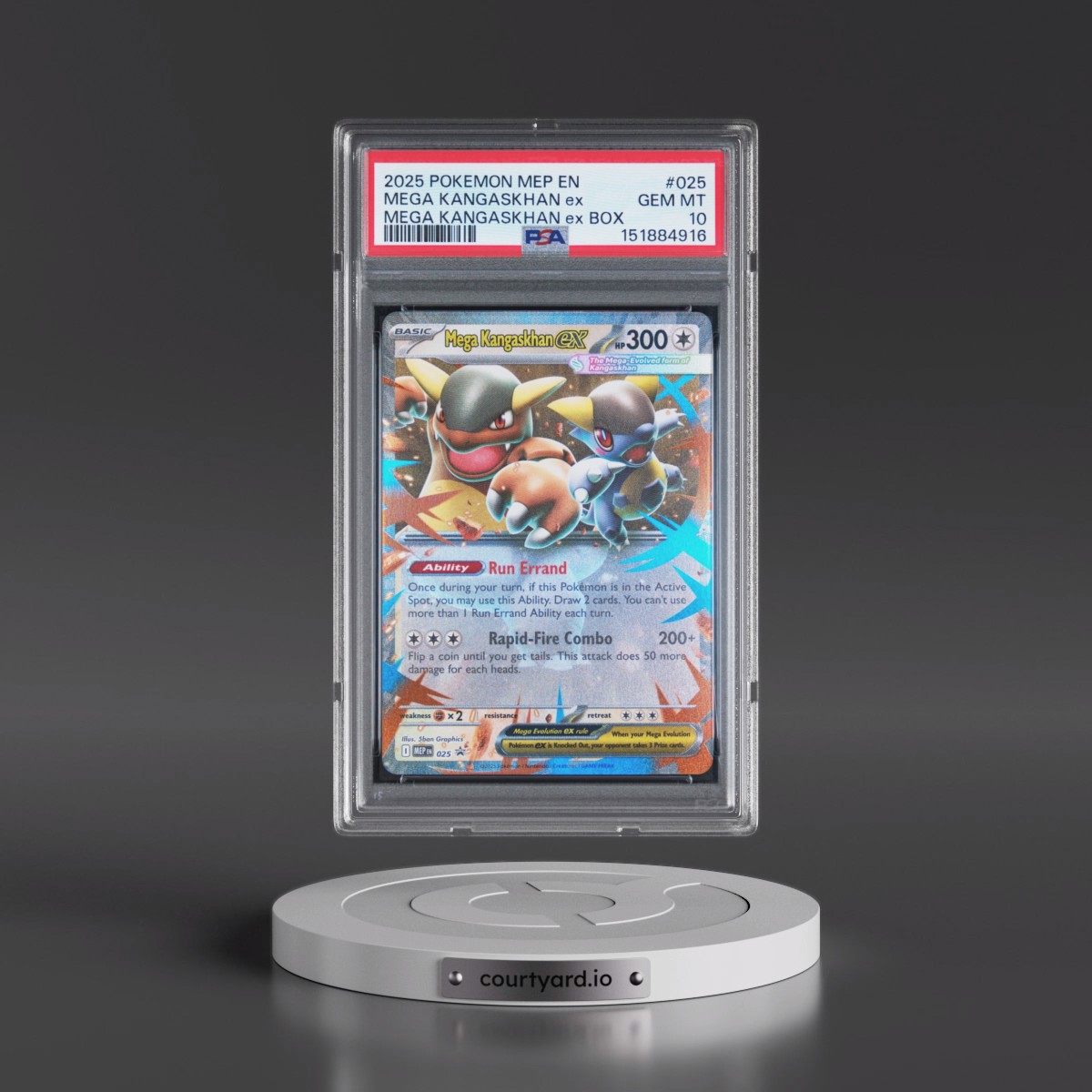 2025 Pokémon Mep EN-Me Black Star Promo #025 Mega Kangaskhan EX - Holo Mega Kangaskhan EX Box (PSA 10 GEM MINT)