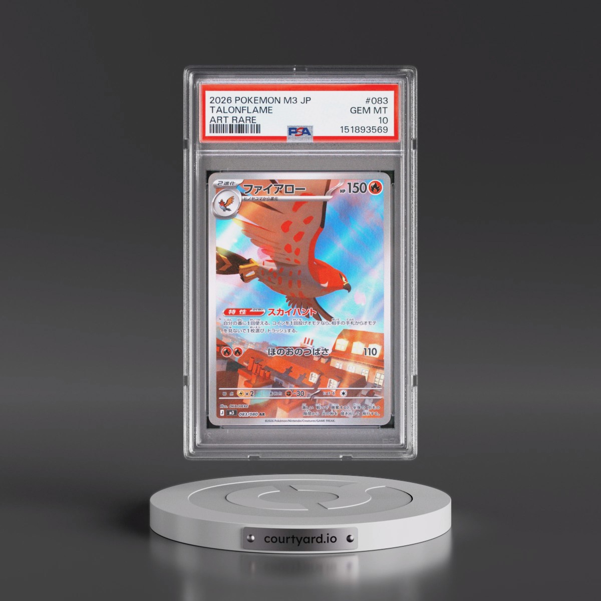 2026 Pokémon M3-Nullifying Zero #083 Talonflame - Art Rare (PSA 10 GEM MINT)