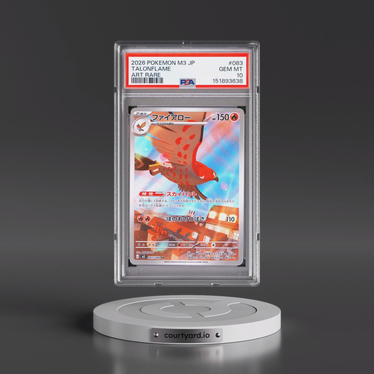 2026 Pokémon M3-Nullifying Zero #083 Talonflame - Art Rare (PSA 10 GEM MINT)