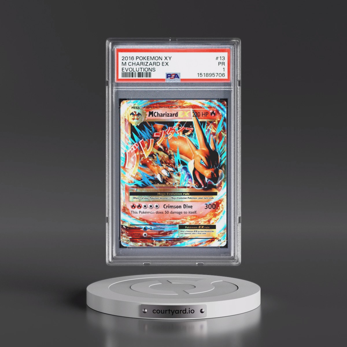 2016 Pokémon XY Evolutions #13 M Charizard EX - Holo (PSA 1 PR)