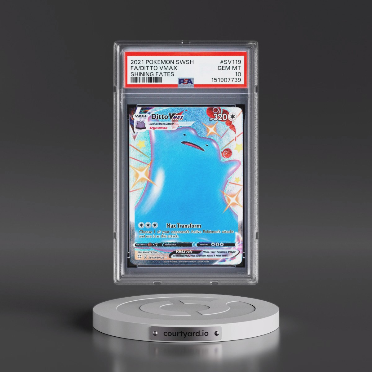 2021 Pokémon Sword & Shield Shining Fates #SV119 Ditto Vmax - Full Art (PSA 10 GEM MINT)