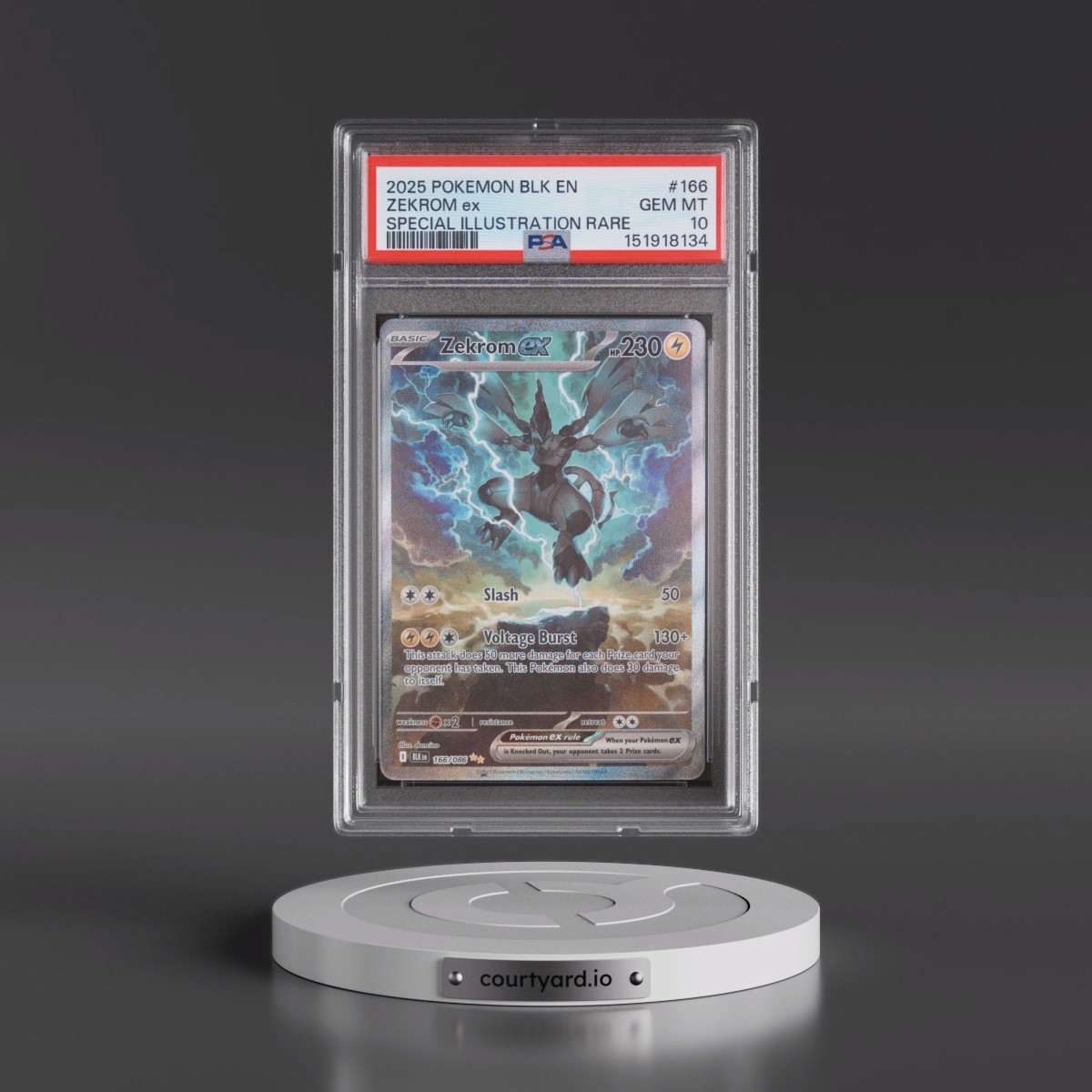 2025 Pokémon Blk EN-Black Bolt #166 Zekrom EX - Holo Special Illustration Rare (PSA 10 GEM MINT)