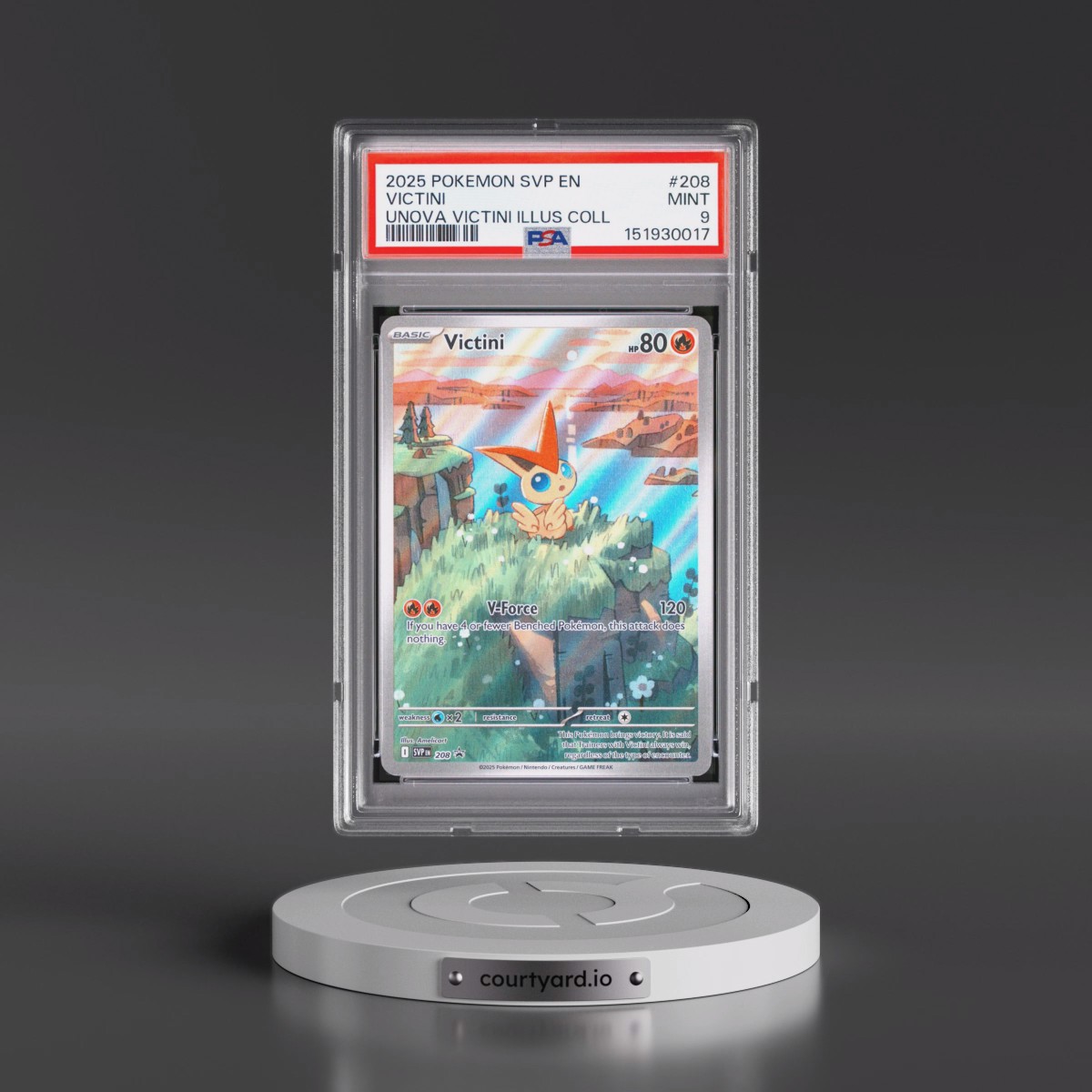 2025 Pokémon Svp EN-SV Black Star Promo #208 Victini - Unova Victini Illustration Collection (PSA 9 MINT)