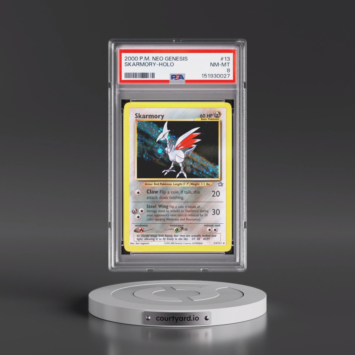2000 Pokémon Neo Genesis #13 Skarmory - Holo (PSA 8 NM-MT)