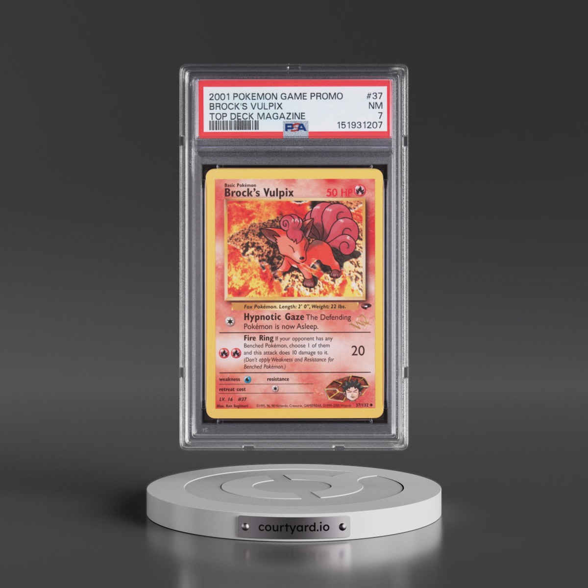 2001 Pokémon Game Promo #37 Brock's Vulpix - Top Deck Magazine (PSA 7 NM)