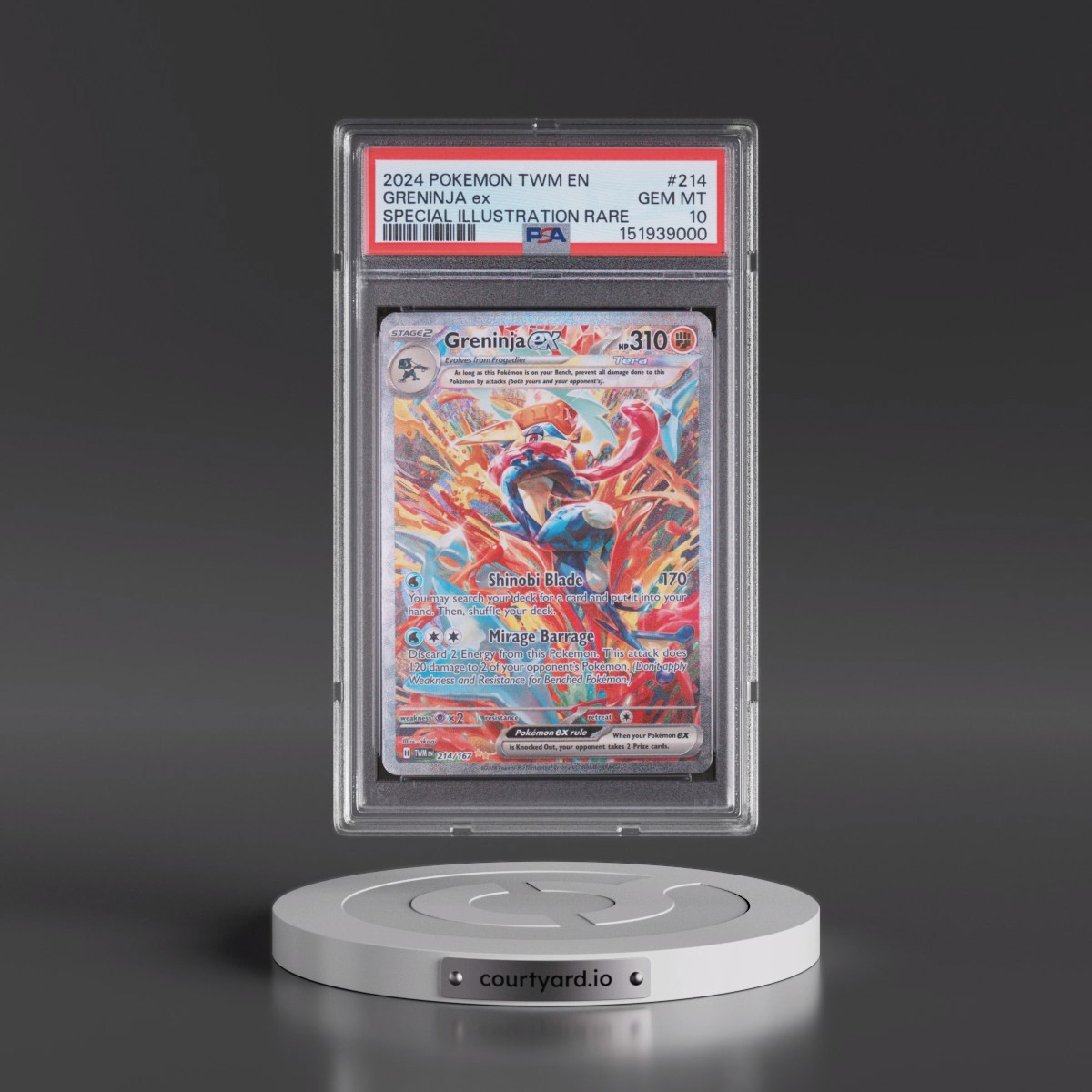 2024 Pokémon Twm EN-Twilight Masquerade #214 Greninja EX - Holo Special Illustration Rare (PSA 10 GEM MINT)