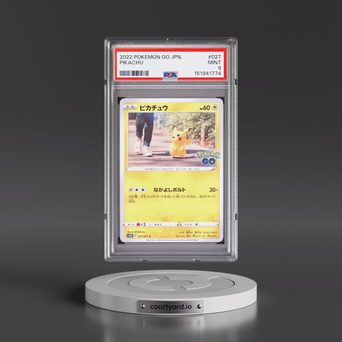 2022 Pokémon Go #027 Pikachu (PSA 9 MINT)