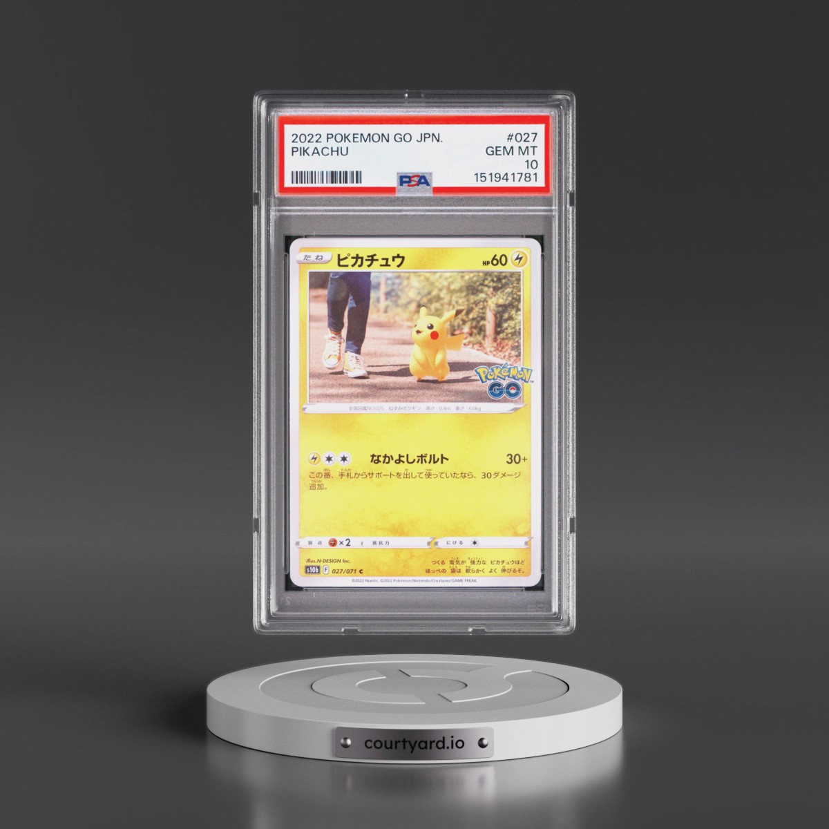 2022 Pokémon Go #027 Pikachu (PSA 10 GEM MINT)