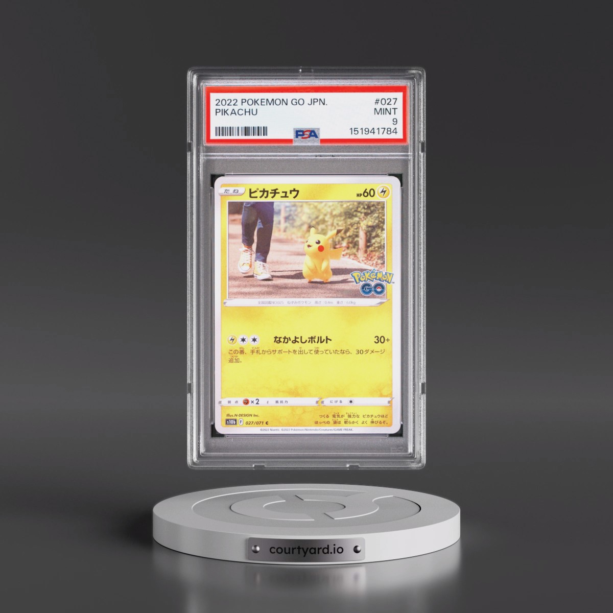 2022 Pokémon Go #027 Pikachu (PSA 9 MINT)