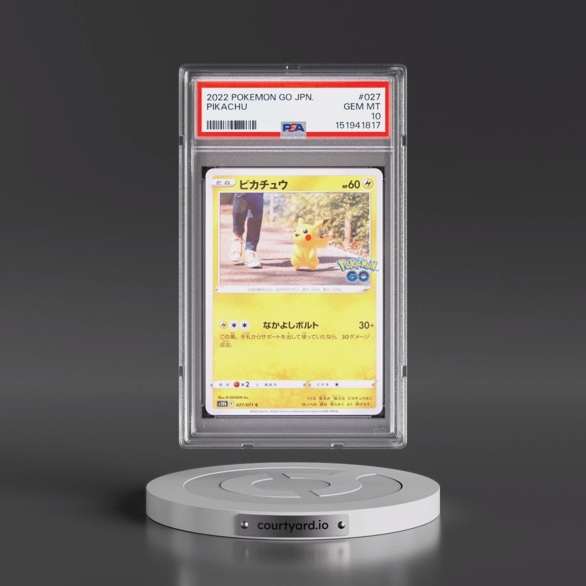 2022 Pokémon Go #027 Pikachu (PSA 10 GEM MINT)