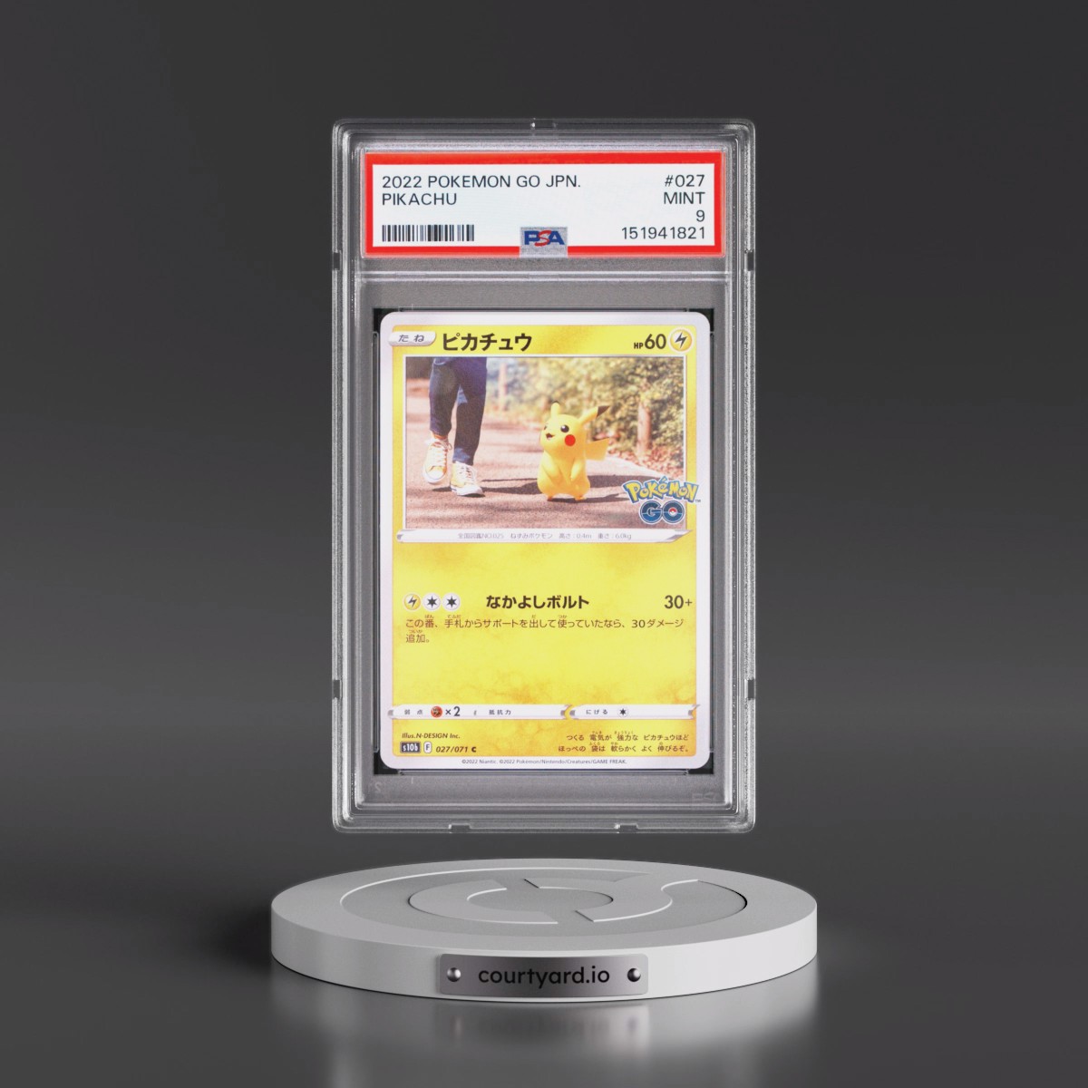 2022 Pokémon Go #027 Pikachu (PSA 9 MINT)