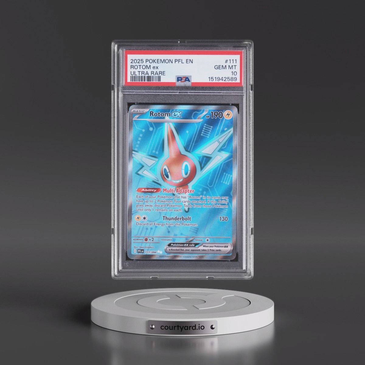 2025 Pokémon Pfl EN-Phantasmal Flames #111 Rotom EX - Holo Ultra Rare (PSA 10 GEM MINT)