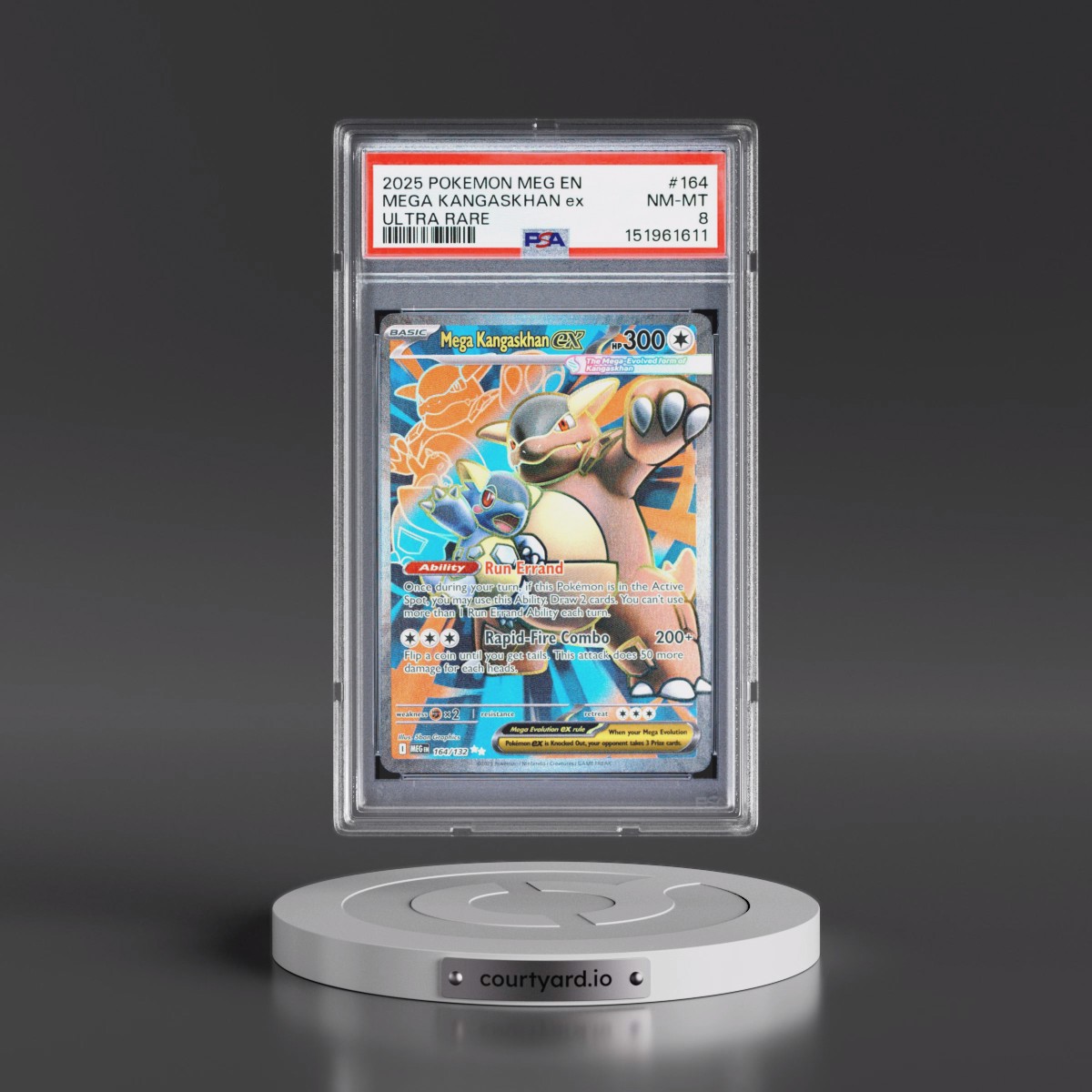 2025 Pokémon Meg EN-Mega Evolution #164 Mega Kangaskhan EX - Holo Ultra Rare (PSA 8 NM-MT)