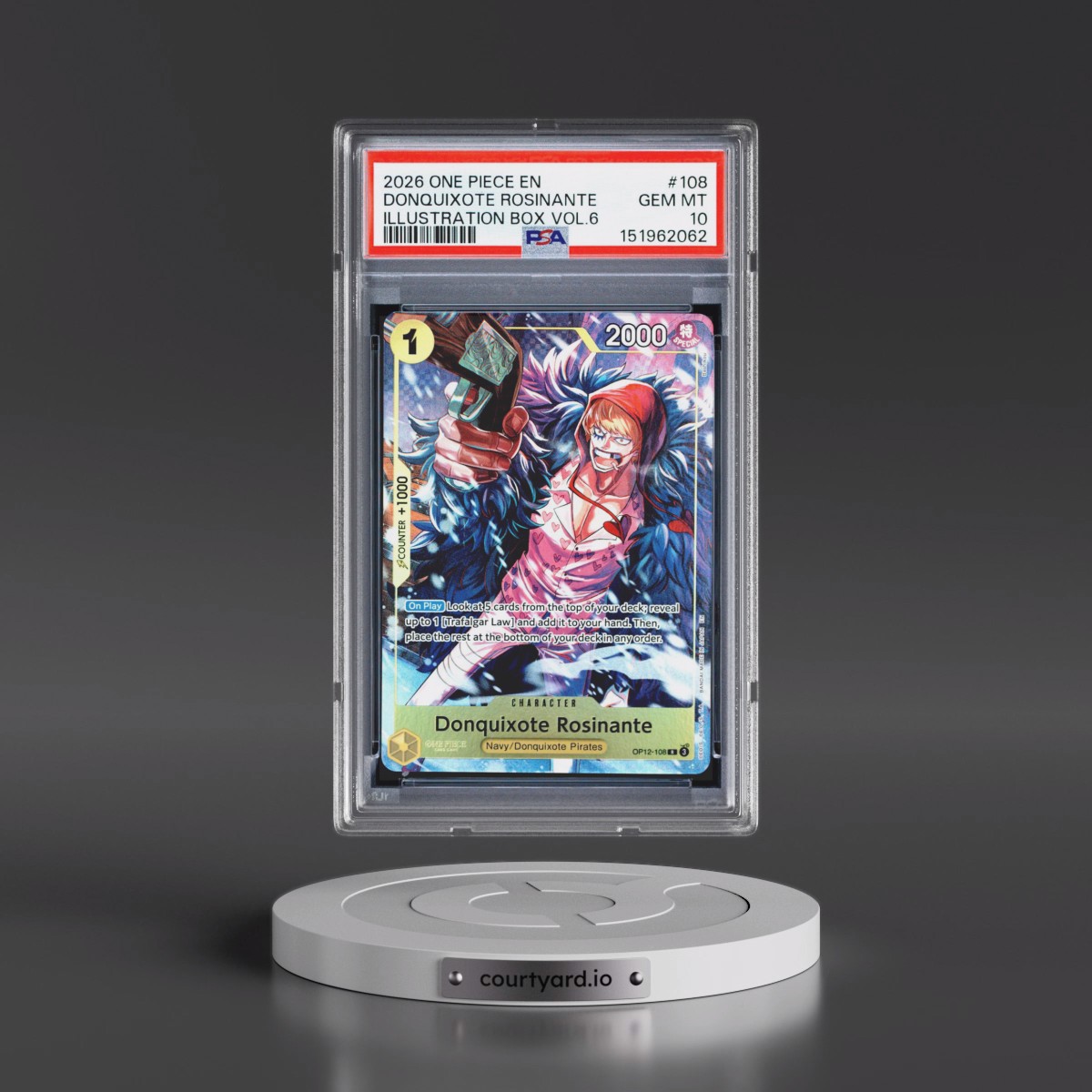 2026 One Piece Promos #108 Donquixote Rosinante - Illustration Box Vol.6 (PSA 10 GEM MINT)