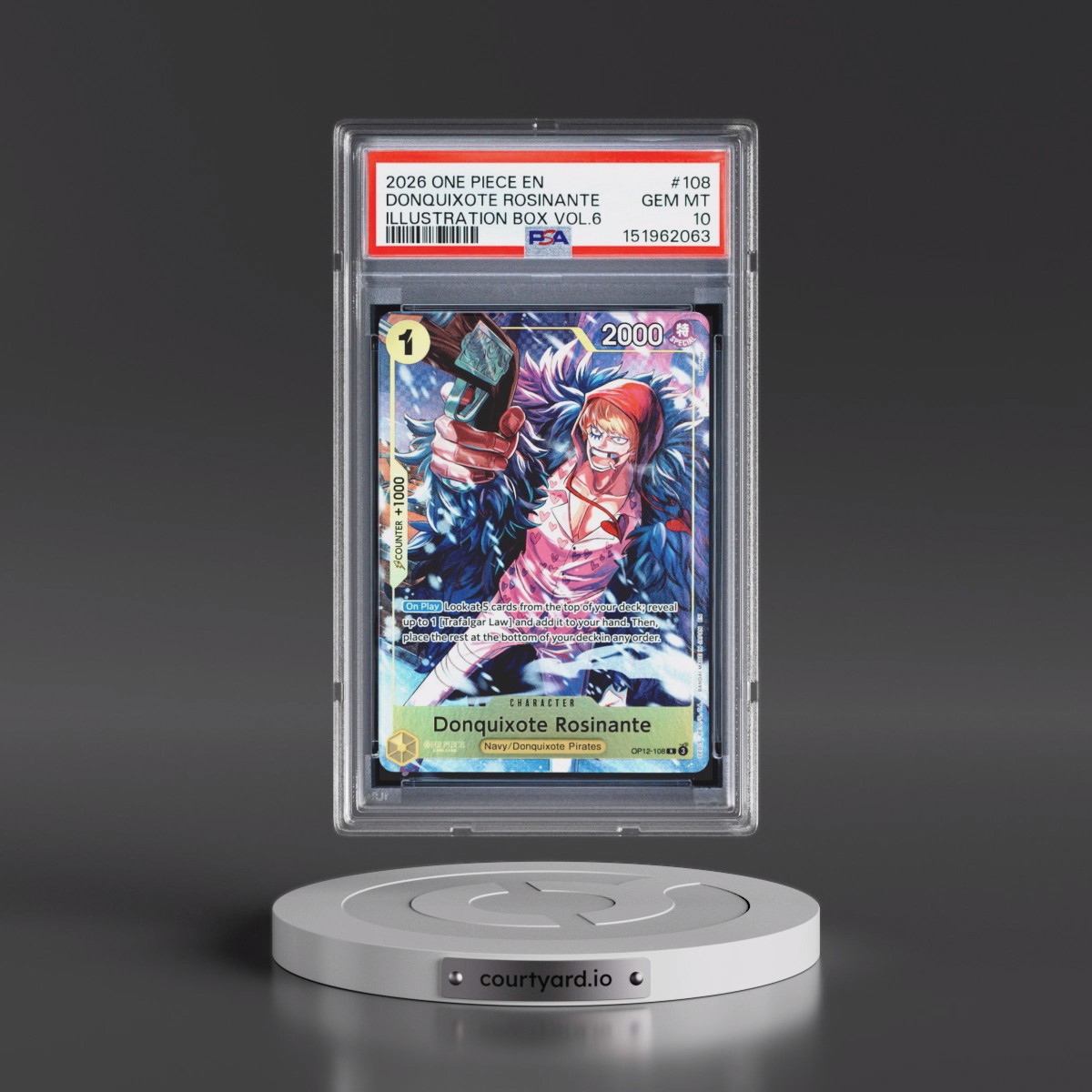2026 One Piece Promos #108 Donquixote Rosinante - Illustration Box Vol.6 (PSA 10 GEM MINT)