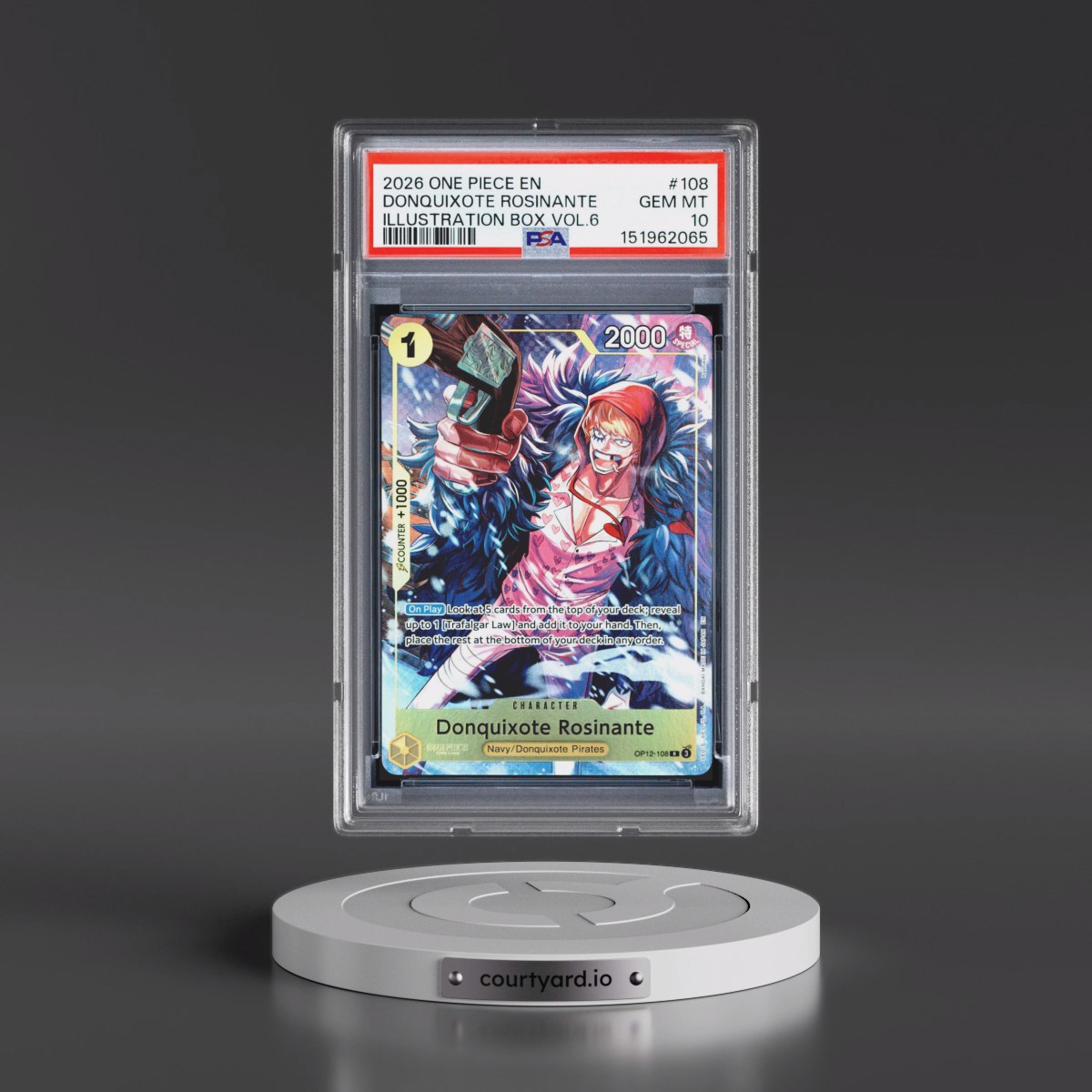 2026 One Piece Promos #108 Donquixote Rosinante - Illustration Box Vol.6 (PSA 10 GEM MINT)