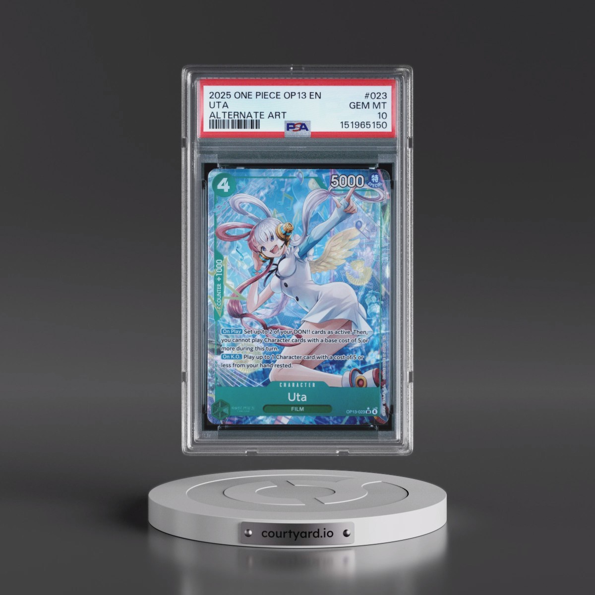 2025 One Piece OP13-Carrying on His Will #023 Uta - Alternate Art (PSA 10 GEM MINT)