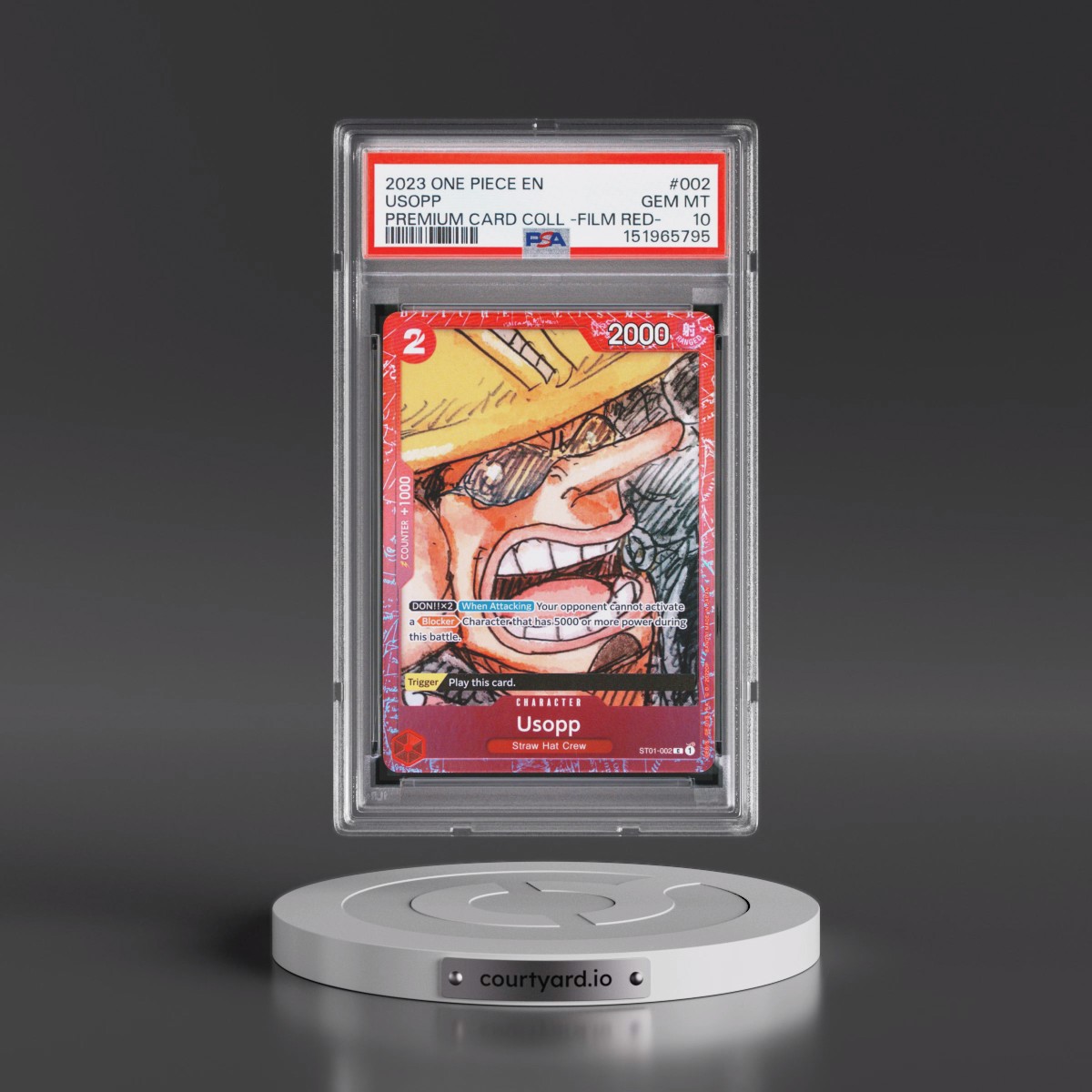 2023 One Piece Premium Card Collection -One Piece Film Red #002 Usopp (PSA 10 GEM MINT)