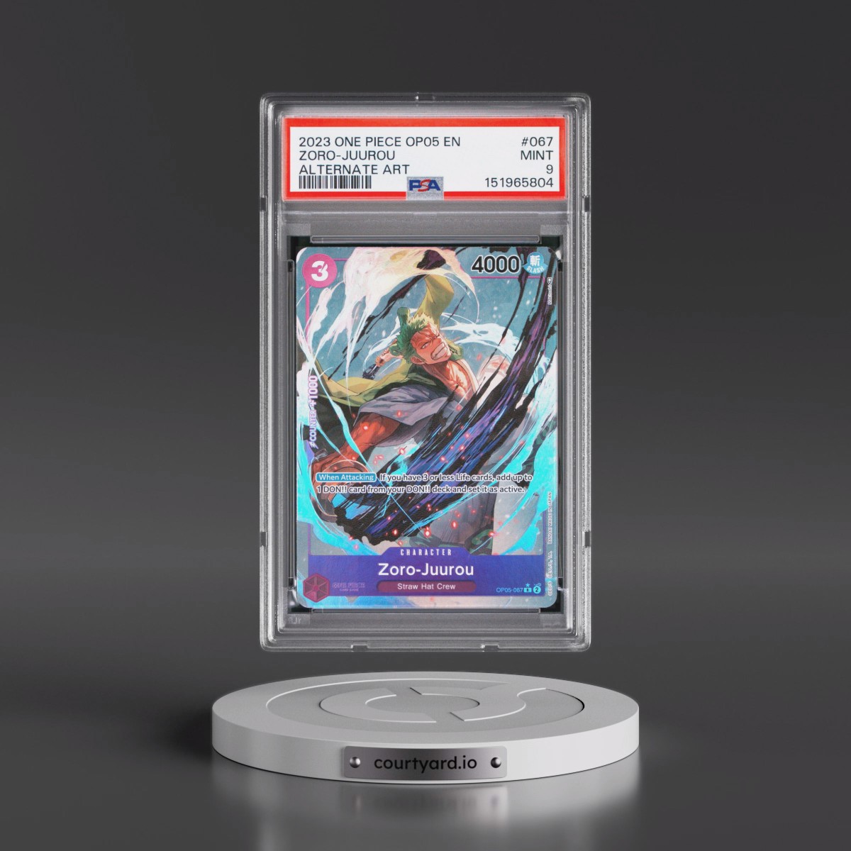 2023 One Piece OP05-Awakening of the New Era Zoro-Juurou - Alternate Art #067 PSA 9