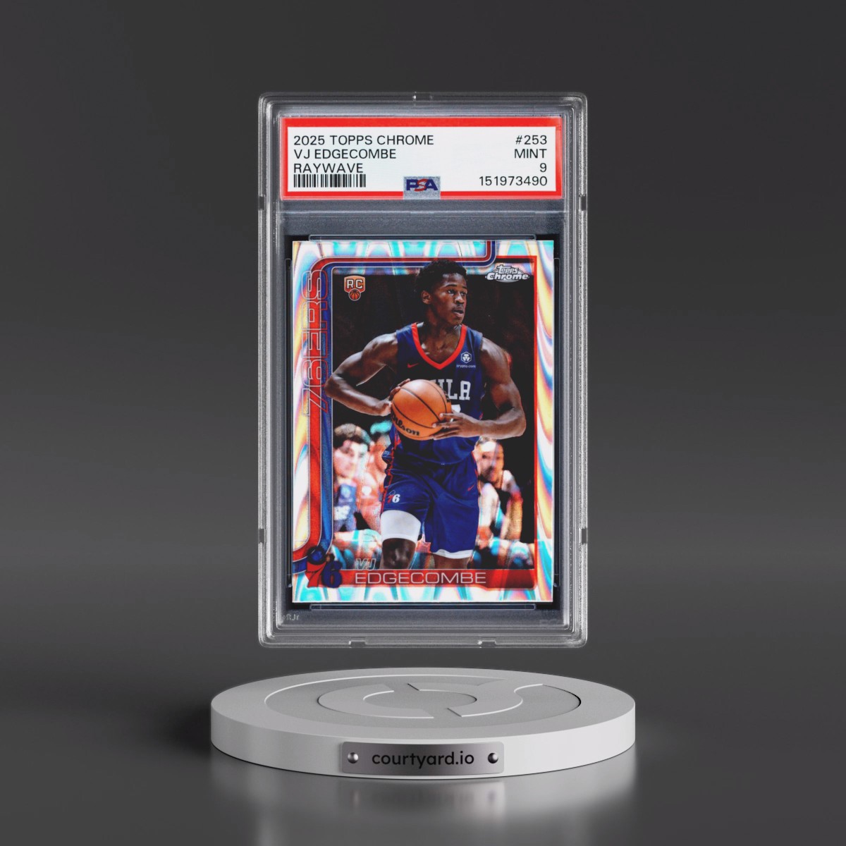 2025 Topps Chrome #253 VJ Edgecombe - Raywave (PSA 9 MINT)