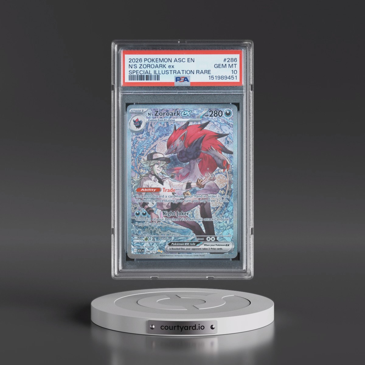 2026 Pokémon Asc EN-Ascended Heroes N's Zoroark EX - Holo Special Illustration Rare #286 PSA 10