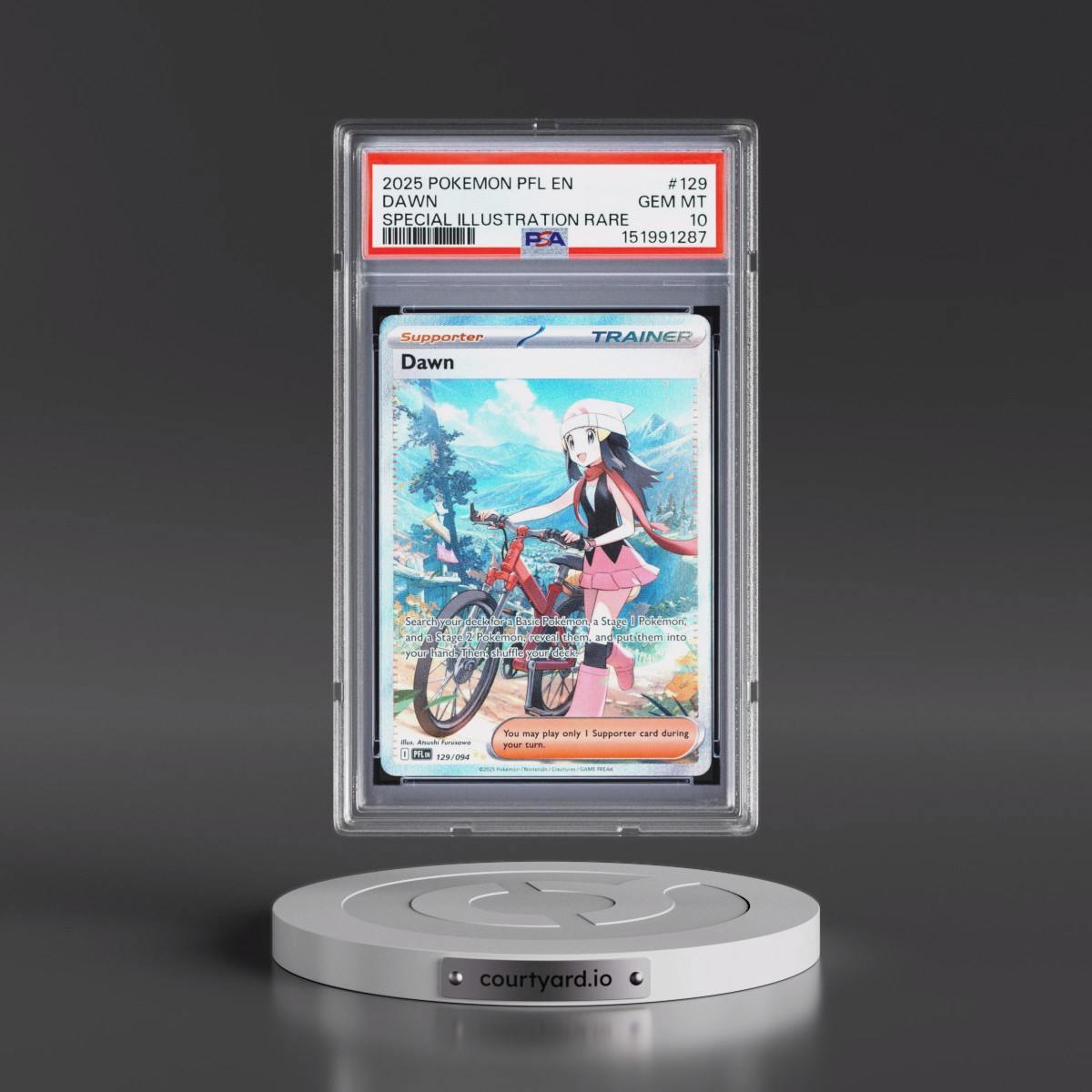 2025 Pokémon Pfl EN-Phantasmal Flames #129 Dawn - Special Illustration Rare (PSA 10 GEM MINT)