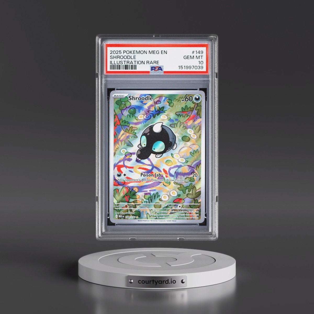 2025 Pokémon Meg EN-Mega Evolution #149 Shroodle - Illustration Rare (PSA 10 GEM MINT)