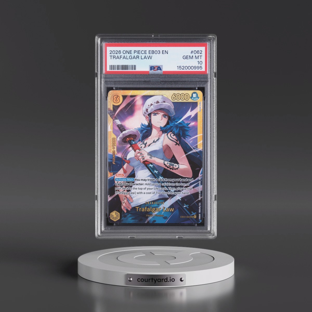 2026 One Piece EB03-Extra Booster -One Piece Heroines Edition #062 Trafalgar Law (PSA 10 GEM MINT)
