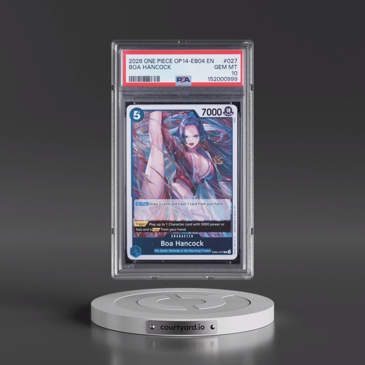 2026 One Piece OP14-EB04-the Azure Sea's Seven #027 Boa Hancock (PSA 10 GEM MINT)