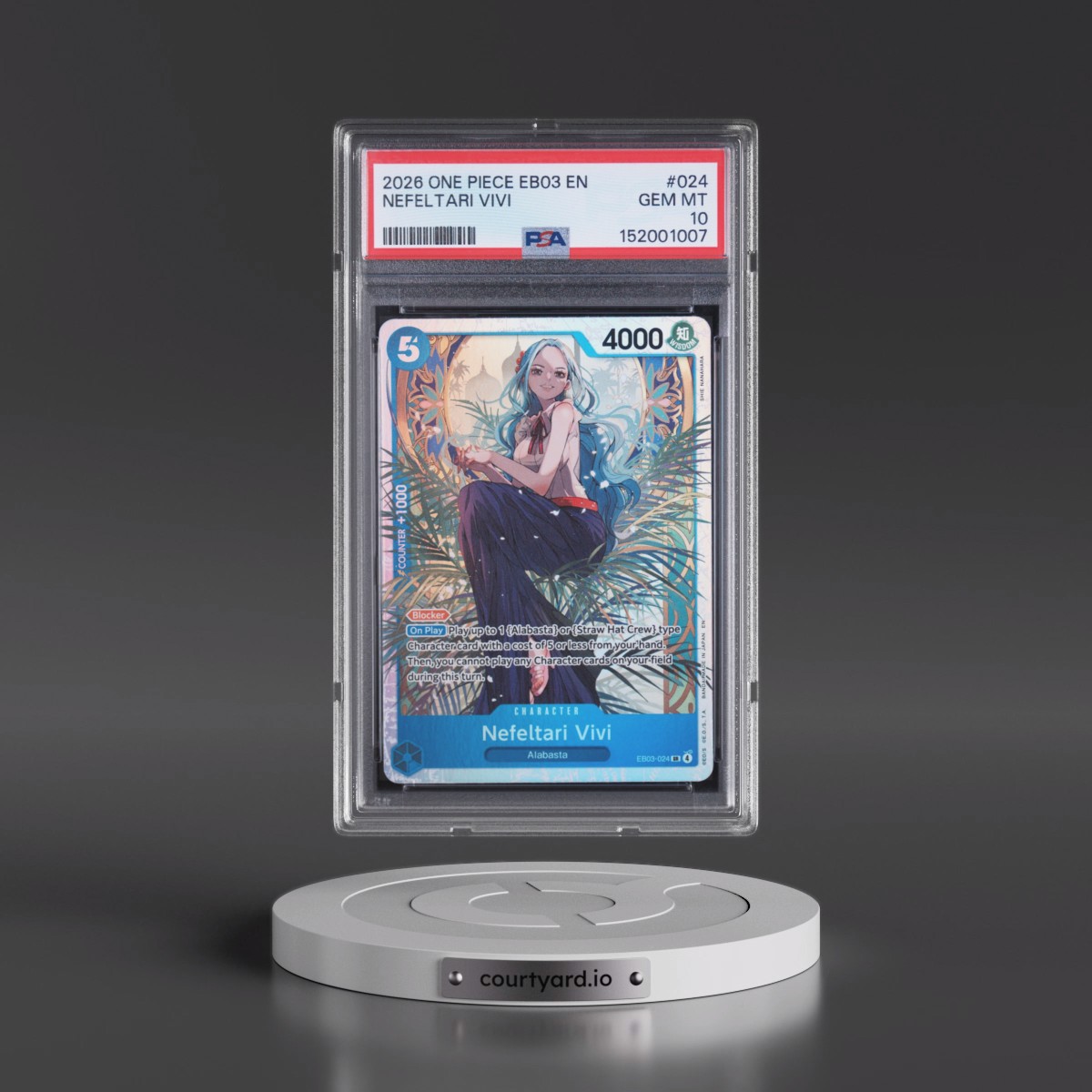 2026 One Piece EB03-Extra Booster -One Piece Heroines Edition #024 Nefeltari Vivi (PSA 10 GEM MINT)