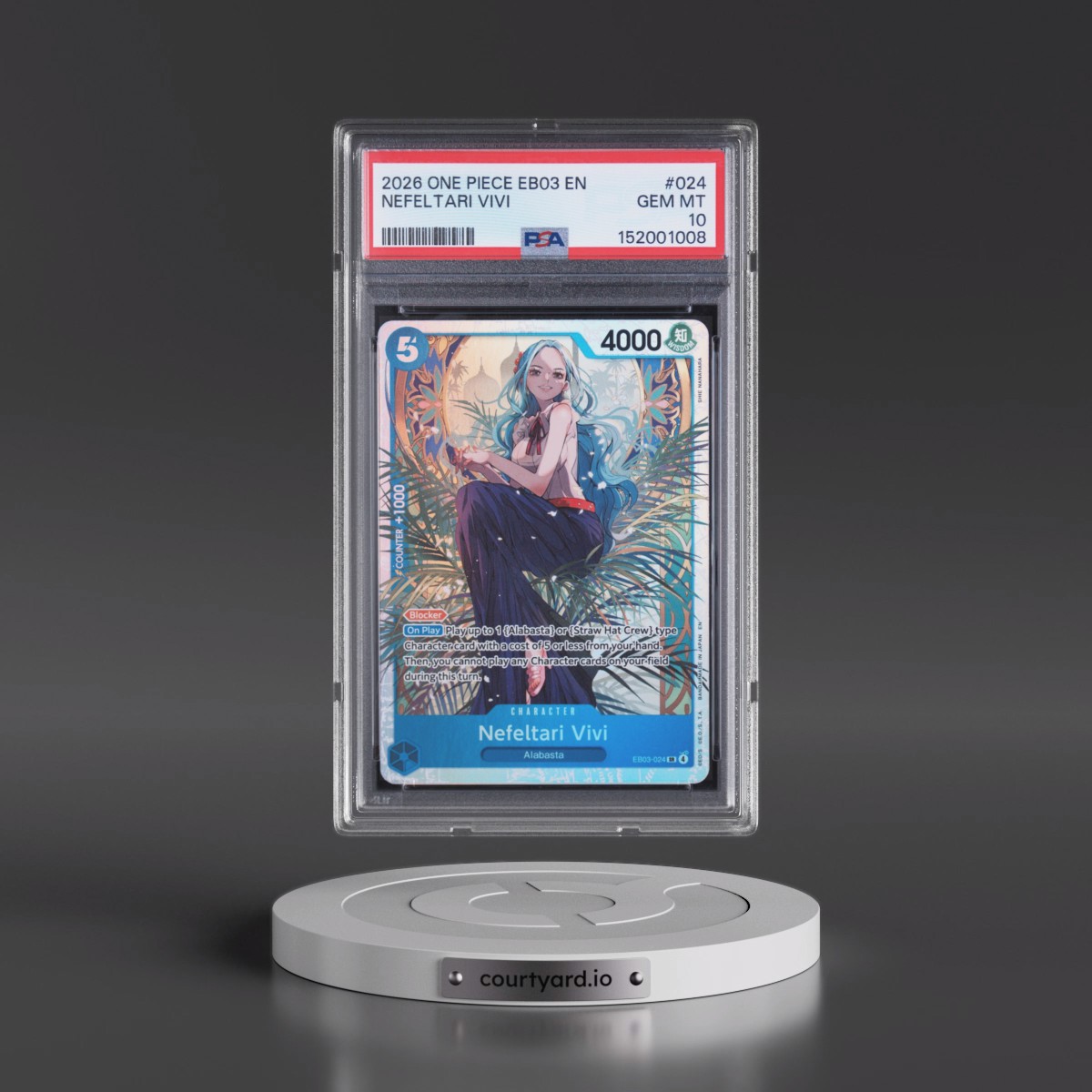 2026 One Piece EB03-Extra Booster -One Piece Heroines Edition #024 Nefeltari Vivi (PSA 10 GEM MINT)