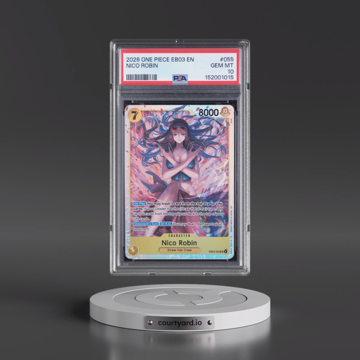2026 One Piece EB03-Extra Booster -One Piece Heroines Edition #055 Nico Robin (PSA 10 GEM MINT)
