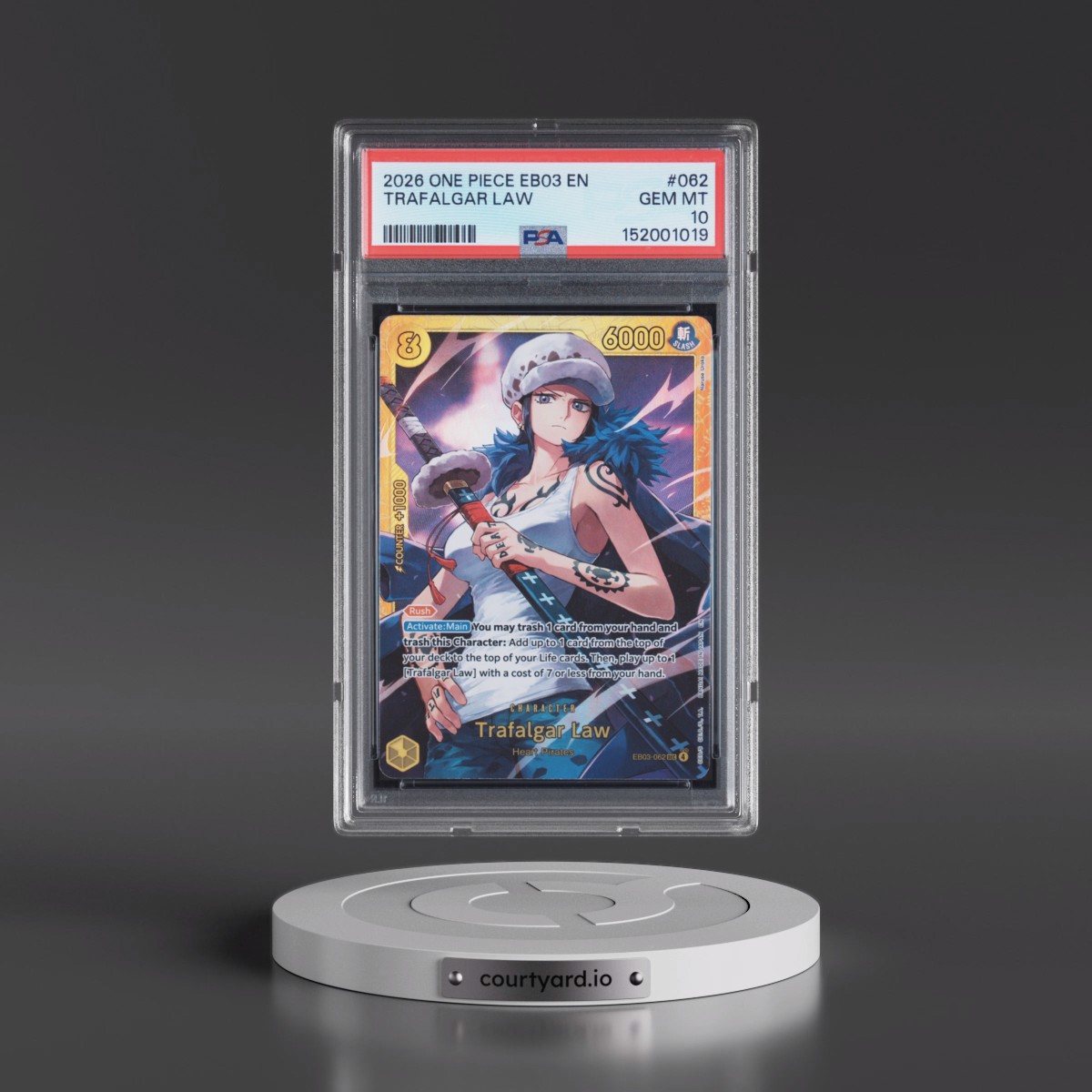 2026 One Piece EB03-Extra Booster -One Piece Heroines Edition #062 Trafalgar Law (PSA 10 GEM MINT)