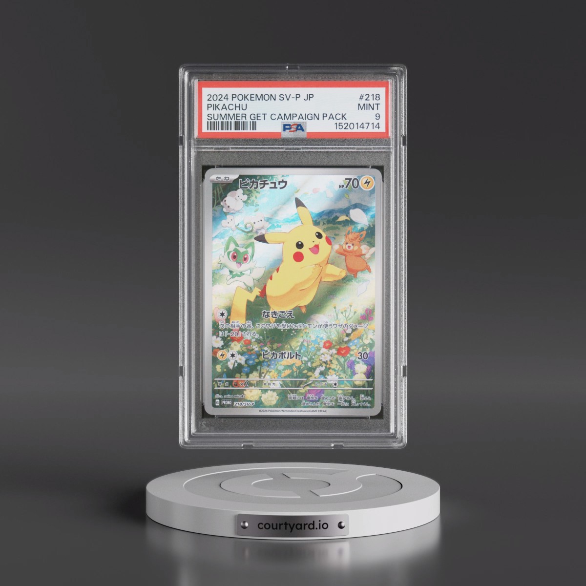 2024 Pokémon SV-P Promo #218 Pikachu - Summer of Pokeca Is Here! Promo Card Get Campaign Pack (PSA 9 MINT)