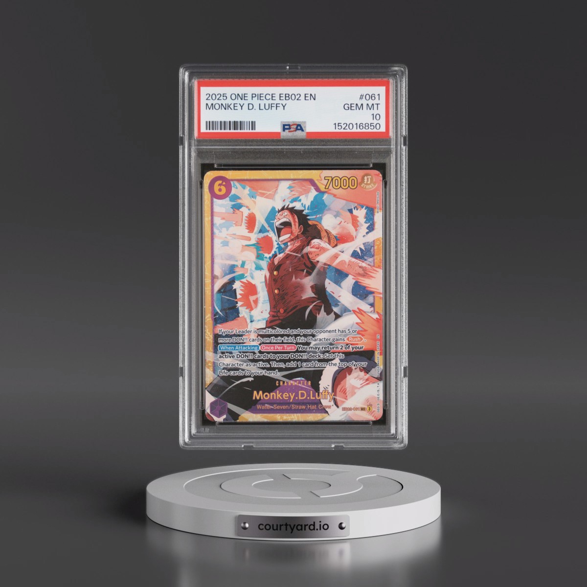 2025 One Piece EB02-Extra Booster -Anime 25th Collection #061 Monkey D. Luffy (PSA 10 GEM MINT)