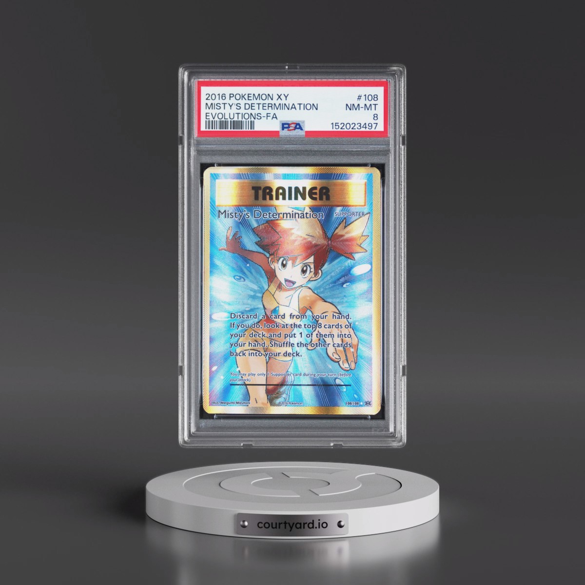 2016 Pokémon XY Evolutions #108 Misty's Determination - Full Art (PSA 8 NM-MT)