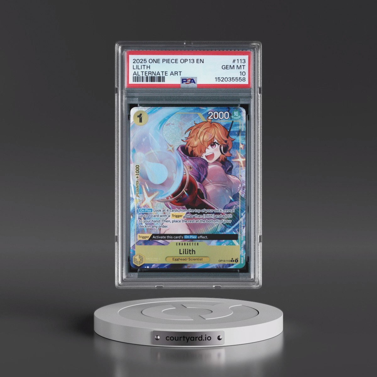 2025 One Piece OP13-Carrying on His Will #113 Lilith - Alternate Art (PSA 10 GEM MINT)