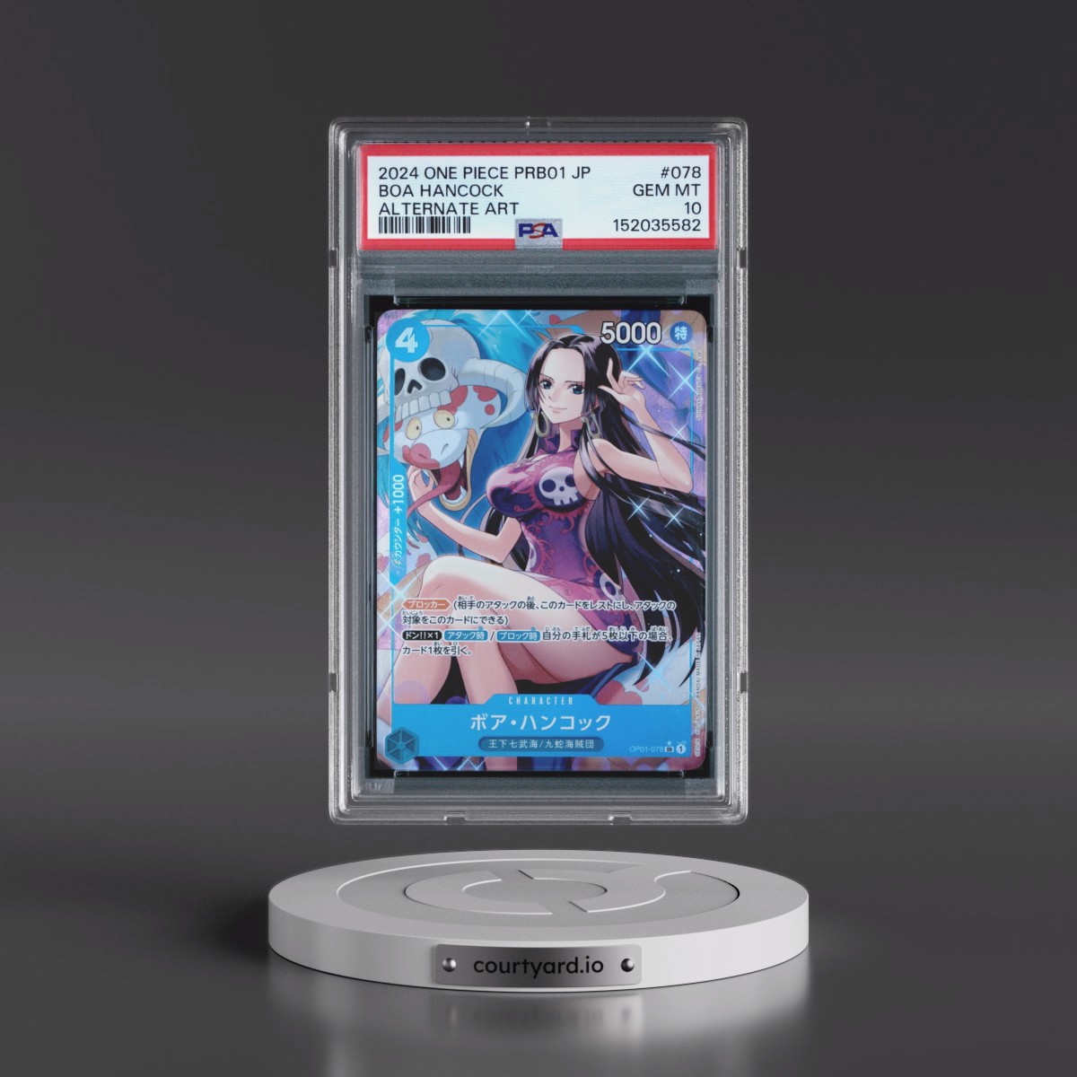 2024 One Piece Japanese PRB01-Premium Booster -One Piece Card the Best #078 Boa Hancock - Alternate Art (PSA 10 GEM MINT)