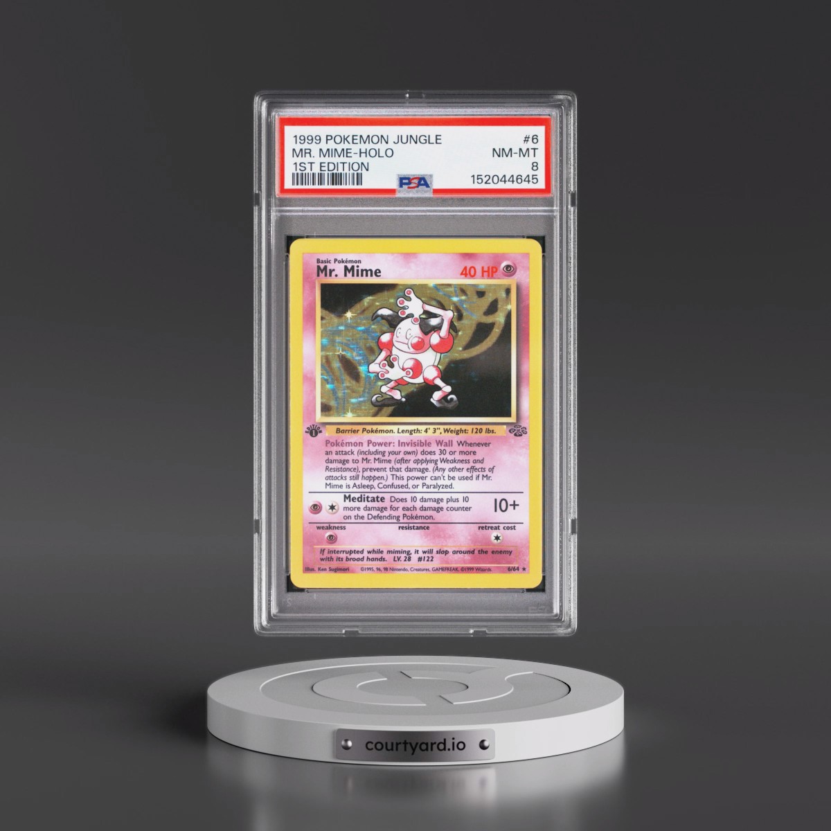 1999 Pokémon Jungle #6 Mr. Mime - 1st Edition Holo (PSA 8 NM-MT)