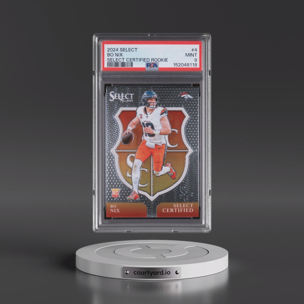 2024 Panini Select Select Certified Rookies #4 Bo Nix (PSA 9 MINT)