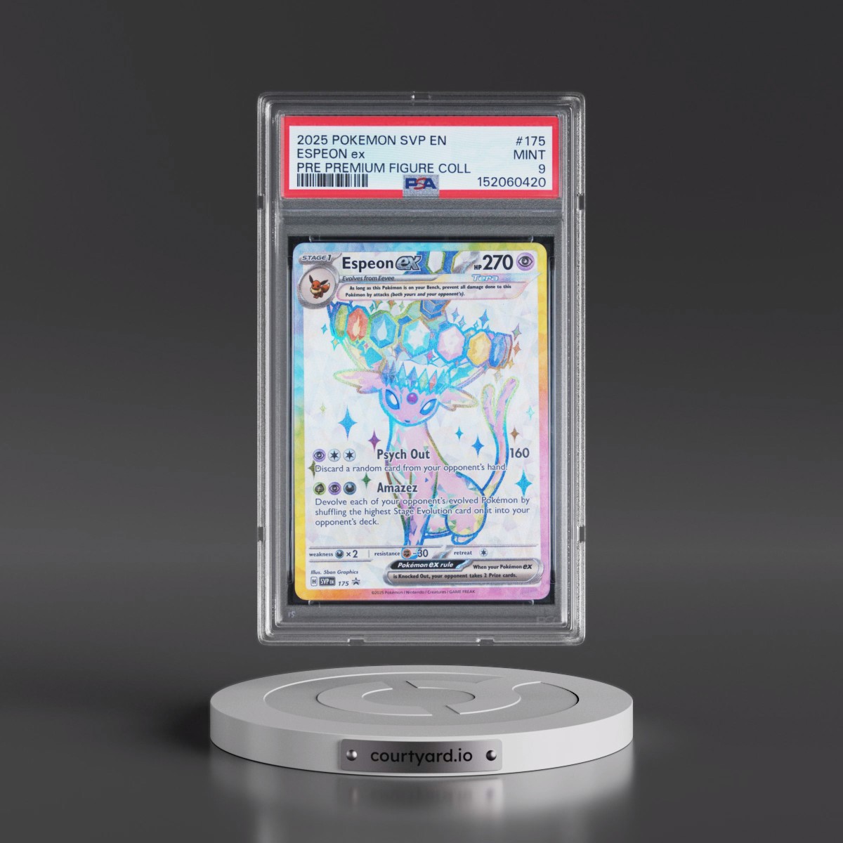 2025 Pokémon Svp EN-SV Black Star Promo #175 Espeon EX - Holo Prismatic Evolutions Premium Figure Collection (PSA 9 MINT)