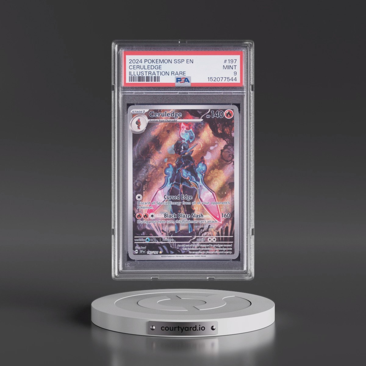 2024 Pokémon Ssp EN-Surging Sparks #197 Ceruledge - Illustration Rare (PSA 9 MINT)