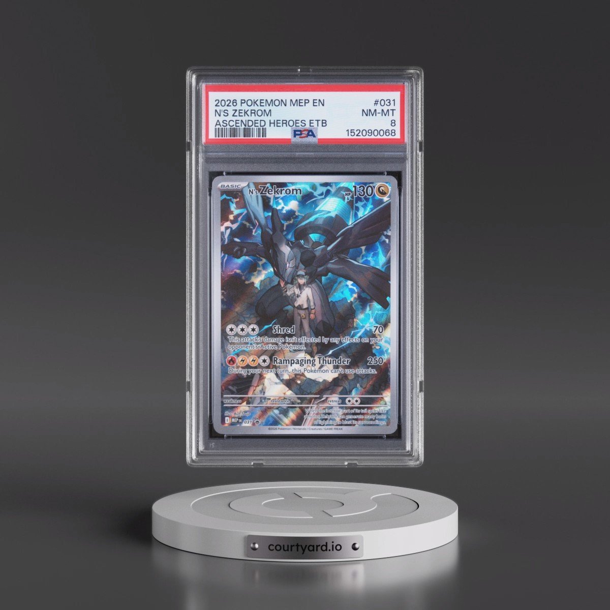 2026 Pokémon Mep EN-Me Black Star Promo #031 N's Zekrom - Ascended Heroes Elite Trainer Box (PSA 8 NM-MT)