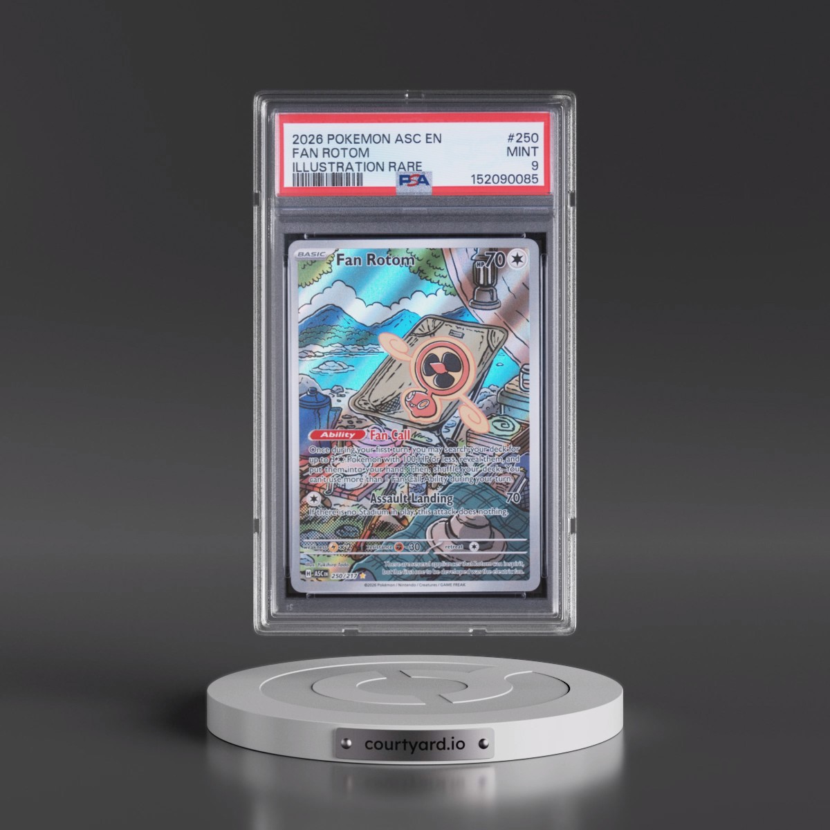 2026 Pokémon Asc EN-Ascended Heroes #250 Fan Rotom - Illustration Rare (PSA 9 MINT)
